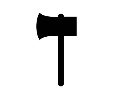 beyaz arkaplanda vektör olarak gösterilen ax simgesi