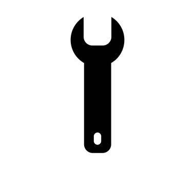 İngiliz anahtarı simgesi beyaz arkaplanda vektör ile gösterilmiştir