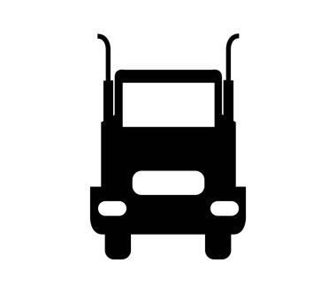 kamyon simgesi beyaz arkaplanda vektör ile gösterilmiştir