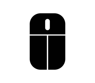 Beyaz arkaplanda bilgisayar faresi düz simgesi, vektör illüstrasyonu 