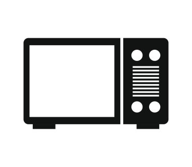 Beyaz arkaplanda mikrodalga fırın simgesi