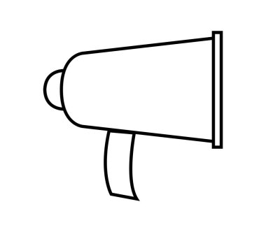 Beyaz arkaplanda megafon simgesi