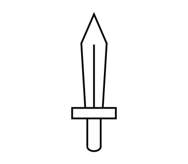 Beyaz arkaplanda kılıç simgesi