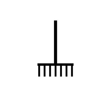 Beyaz arkaplanda düz simge tırmıkla, vektör illüstrasyonu