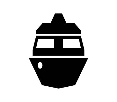 Beyaz arkaplanda vektör ile resimlenmiş gemi simgesi