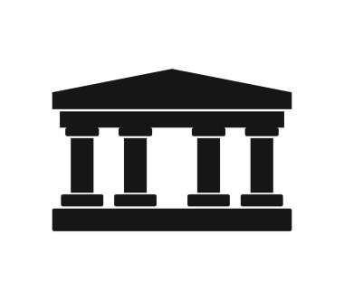 Beyaz arkaplanda tapınak simgesi