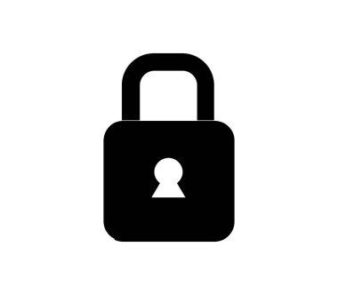 Asma kilit düz simgesi, vektör illüstrasyonu