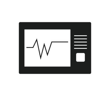 Beyaz arkaplan üzerindeki ecg simgesi