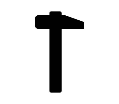 Beyaz arkaplanda vektör olarak gösterilen çekiç simgesi