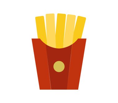 Beyaz arkaplanda sıcak patates cipsi simgesi