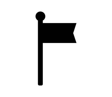 Beyaz arkaplanda bayrak düz simgesi, vektör illüstrasyonu 