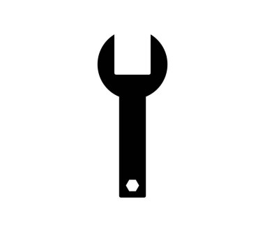 İngiliz anahtarı simgesi beyaz arkaplanda vektör ile gösterilmiştir