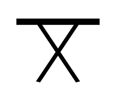 Beyaz arkaplanda ütü tahtası simgesi