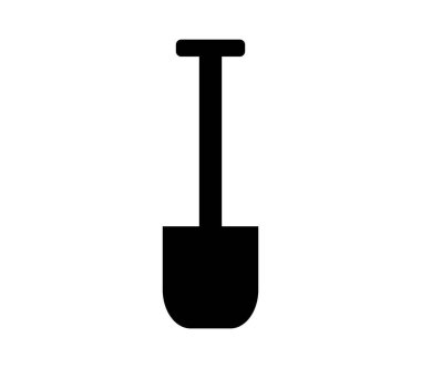 Beyaz arkaplanda vektör ile gösterilen kürek simgesi