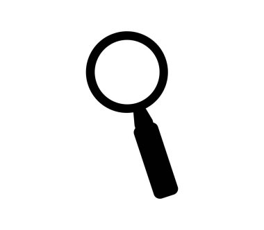 Beyaz arkaplanda büyüteç düz simge, vektör illüstrasyonu