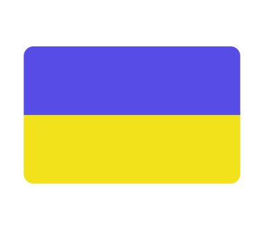 Beyaz arkaplanda Ukrayna bayrağı