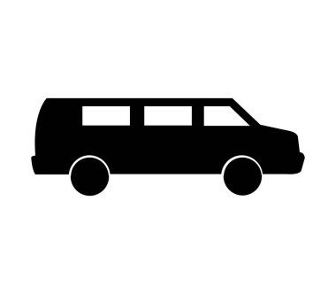 Beyaz arkaplanda vektör olarak gösterilen van simgesi