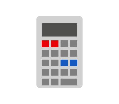 Beyaz arkaplanda hesap makinesi simgesi