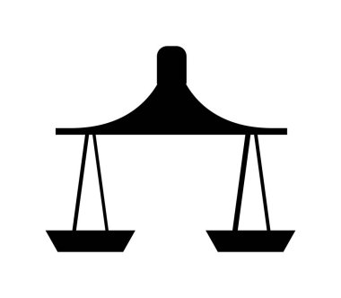 Beyaz arkaplanda vektör olarak gösterilen Terazi simgesi