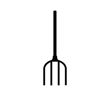 Beyaz arkaplanda vektör ile çizilmiş tırmık simgesi