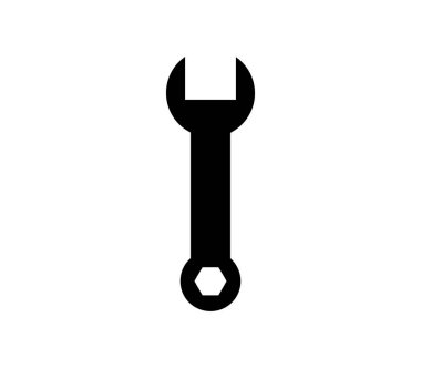 İngiliz anahtarı simgesi beyaz arkaplanda vektör ile gösterilmiştir