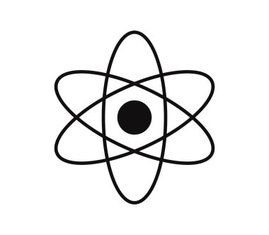 Beyaz arkaplandaki atom simgesi
