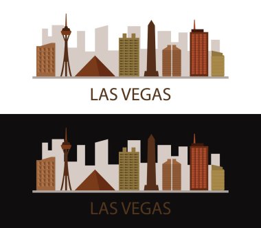 Beyaz arkaplanda ufuk çizgisi las Vegas