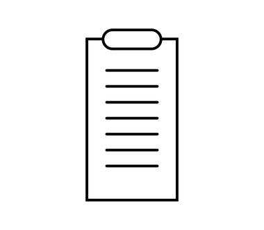 Beyaz arkaplanda pano simgesi