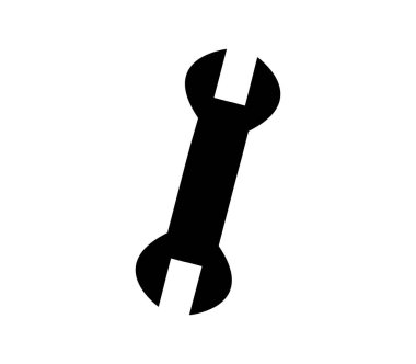 İngiliz anahtarı simgesi beyaz arkaplanda vektör ile gösterilmiştir