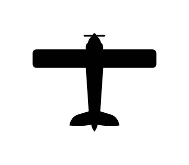 beyaz arkaplanda vektör ile resimlenmiş düzlem simgesi