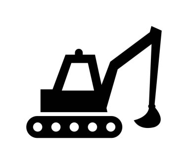 Kazı simgesi beyaz arkaplanda vektör ile gösterilmiştir