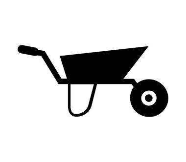 El arabası simgesi beyaz arkaplanda vektör ile gösterilmiştir