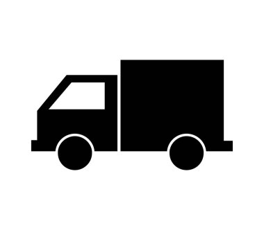 Beyaz arkaplanda vektör olarak gösterilen kamyon