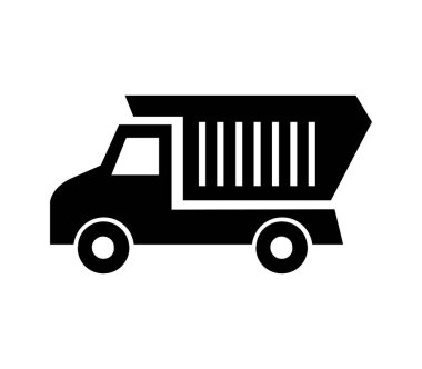 kamyon simgesi beyaz arkaplanda vektör ile gösterilmiştir