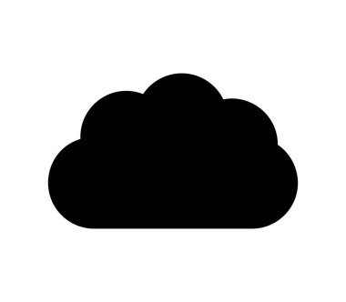 Beyaz arkaplan üzerindeki vektör ile resimlenmiş bulut simgesi