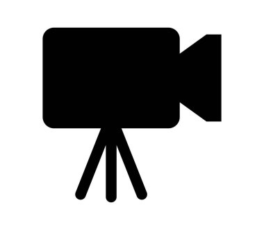 Beyaz arkaplanda video kamera simgesi