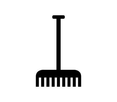 Beyaz arkaplanda vektör ile çizilmiş tırmık simgesi