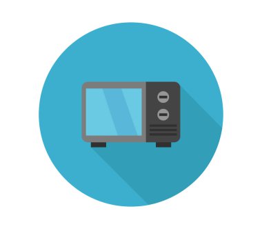 Beyaz arkaplanda mikrodalga fırın simgesi