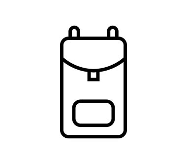 Beyaz arkaplanda okul sırt çantası simgesi