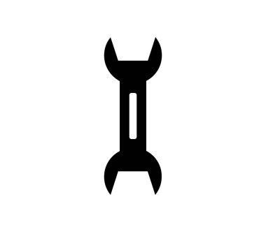 İngiliz anahtarı simgesi beyaz arkaplanda vektör ile gösterilmiştir