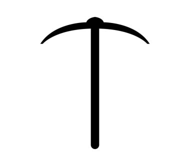 Beyaz arkaplanda vektör olarak gösterilen kazma simgesi