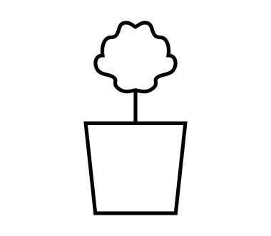 Beyaz arkaplanda bonsai simgesi