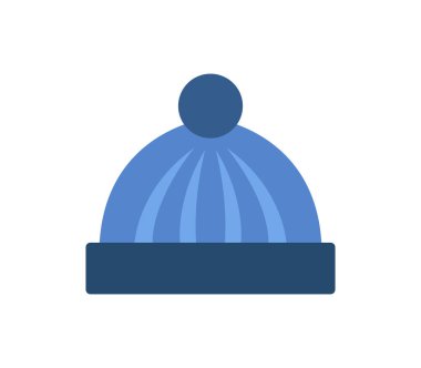 Beyaz arkaplanda vektör olarak gösterilen kış başlığı simgesi