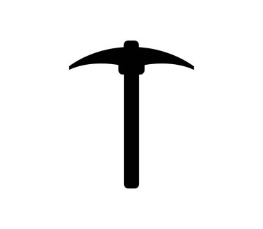 Beyaz arkaplanda vektör olarak gösterilen kazma simgesi