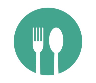 Çatal bıçak resimli düz simge