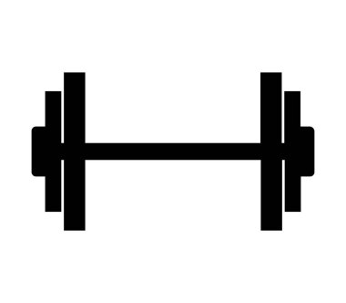 Beyaz arkaplanda halter simgesi, vektör illüstrasyonu