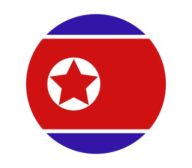Beyaz arka planda Kuzey Kore bayrağı 
