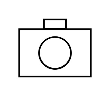 Beyaz arkaplanda vektör ile resimlenmiş kamera simgesi