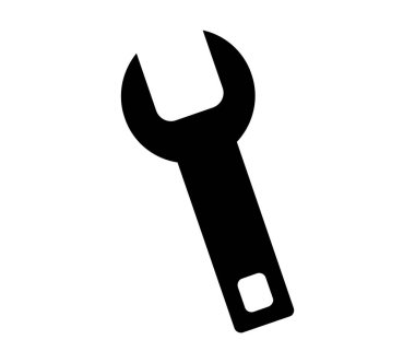 İngiliz anahtarı simgesi beyaz arkaplanda vektör ile gösterilmiştir