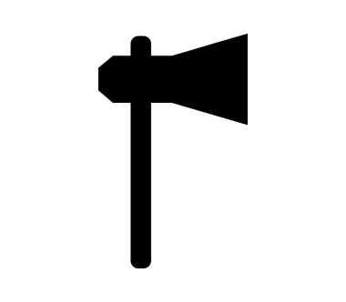 beyaz arkaplanda vektör olarak gösterilen ax simgesi